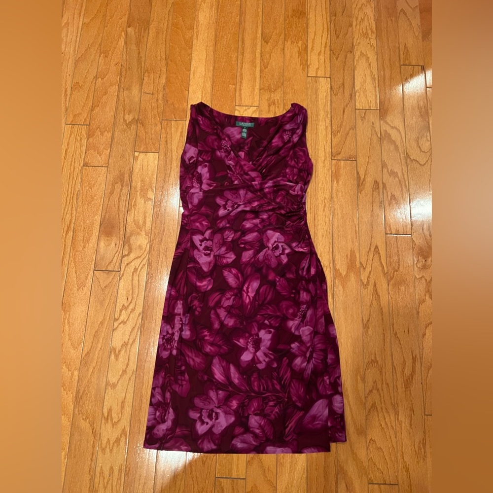 Purple Flower Ralph Lauren Cocktail Dress